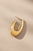 Thick Oblong Hoop Earrings