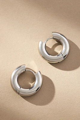 Thick Puffy Hinged Huggie Hoop Earrings