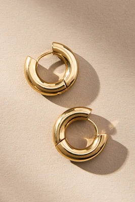 Thick Puffy Hinged Huggie Hoop Earrings