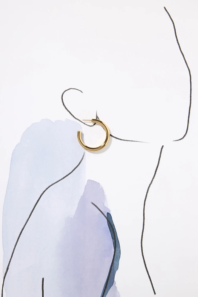 Thick C-Shape Hoop Earrings