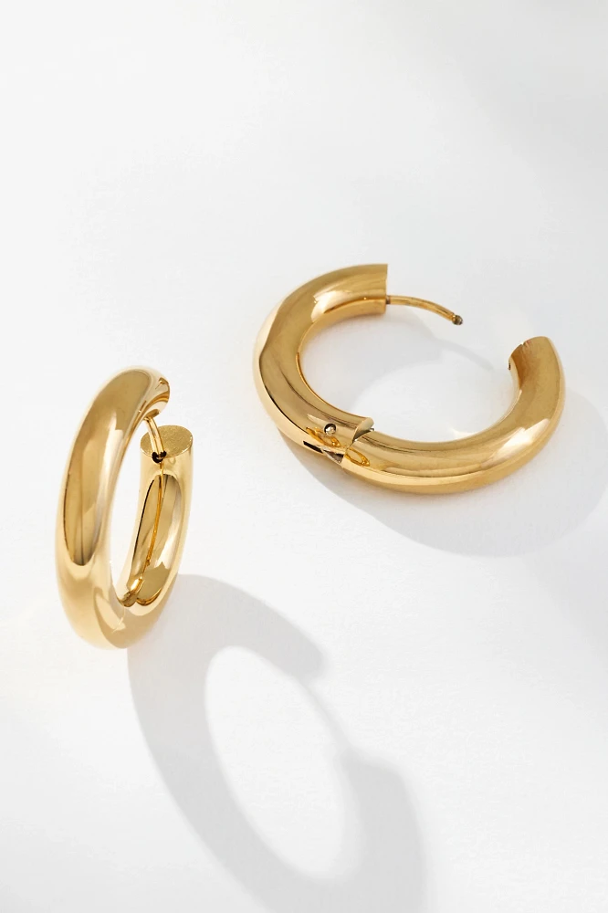 Puffy Hinged Huggie Hoop Earrings