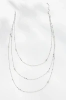 Clear Stone Long Layered Necklace