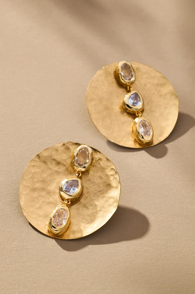 Hammered Gem Earrings