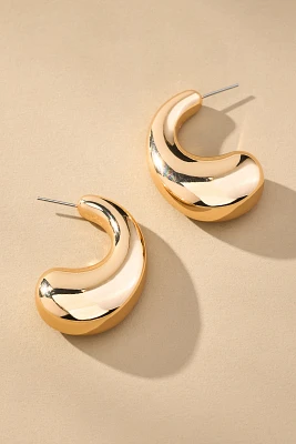 Thick Curved Bean Drop Earrings