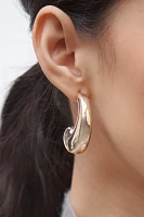 Thick Curved Bean Drop Earrings