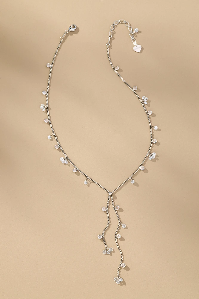 Delicate Crystal Lariat Necklace