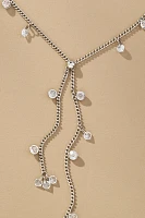 Delicate Crystal Lariat Necklace