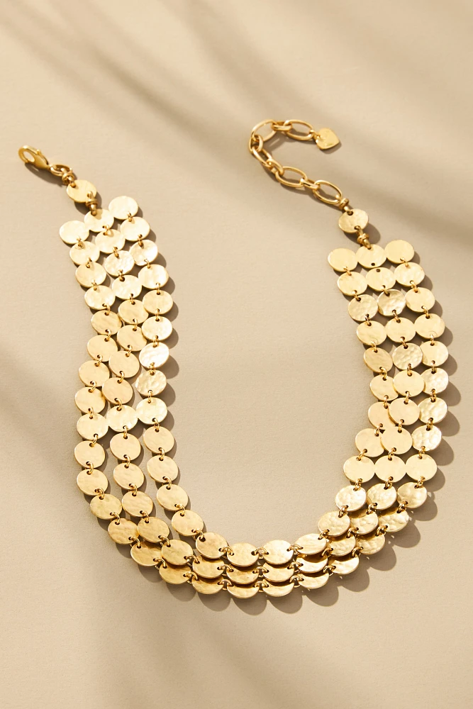 Layered Circles Collar Necklace