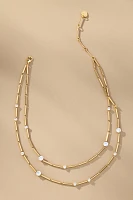 Beaded Crystal Layered Necklace