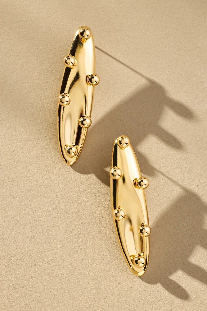 Studded Long Drop Earrings