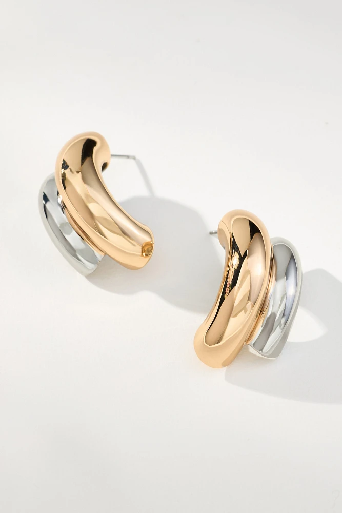 Mixed Metal Double Drop Earrings