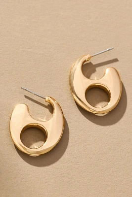 Round Cutout Huggie Hoop Earrings