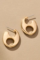 Round Cutout Huggie Hoop Earrings