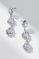 Triple-Crystal Post Earrings