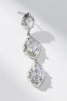 Triple-Crystal Post Earrings