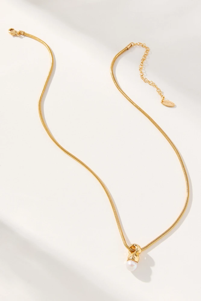 Pearl Pendant 14k Gold-Plated Chain Necklace