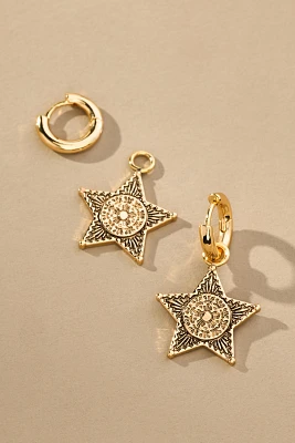 Star Charm Huggie Hoop Earrings