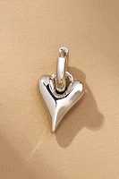 Be Mine Puffy Heart Charm Huggie Hoop Earrings