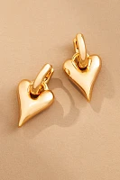 Be Mine Puffy Heart Charm Huggie Hoop Earrings