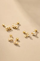 Jackie Mack Delicate Crystal Earrings, Set of 3