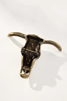 Crystal Longhorn Brooch