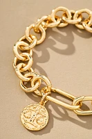 Chunky-Chain Coin Charm Bracelet