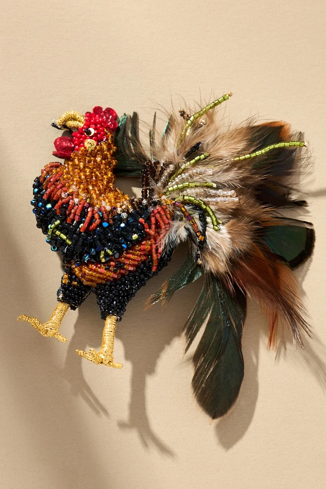 Deepa Gurnani Rooster Brooch