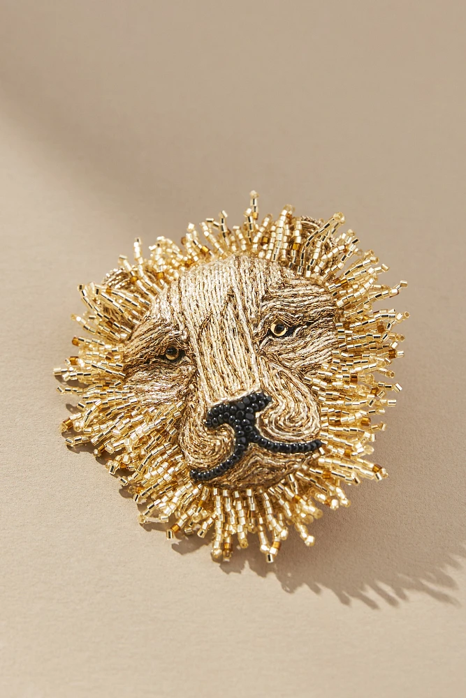 Deepa Gurnani Lion Brooch