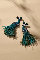 Deepa Gurnani Peacock Drop Earrings