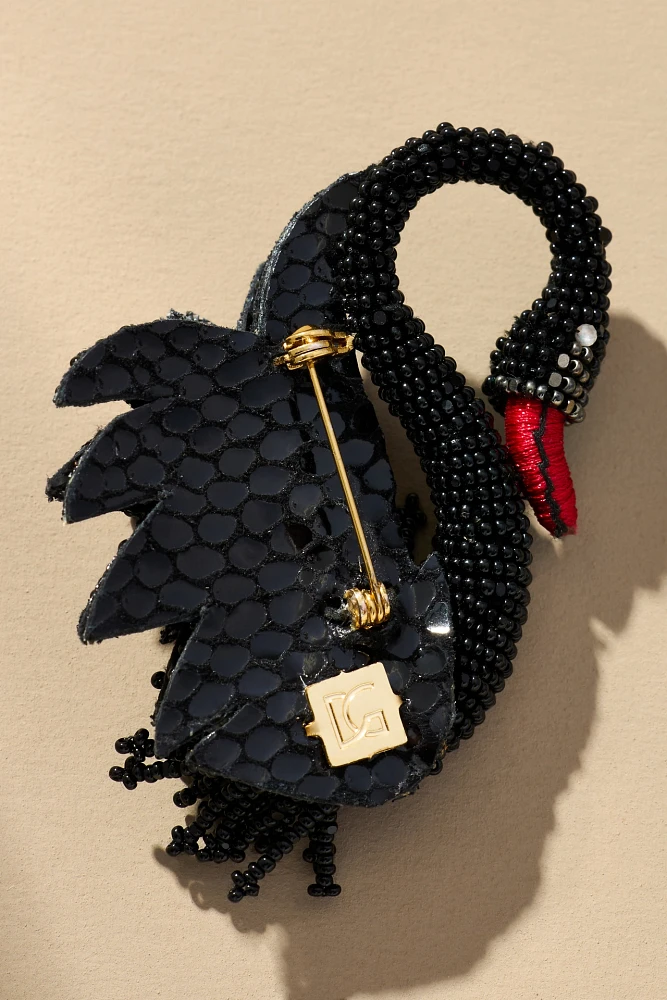 Deepa Gurnani Swan Brooch