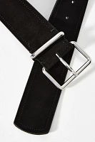 Square-Buckle Suede Belt