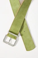 Square-Buckle Suede Belt