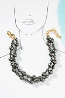 Lele Sadoughi Tahitian Pearl Jackie Double Row Necklace