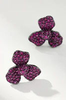 Lele Sadoughi Raspberry Pavé Trillium Stud Earrings