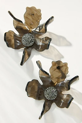 Lele Sadoughi Abalone Crystal Lily Drop Earrings