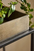 Two-Tier Silver Trough Plant Stand