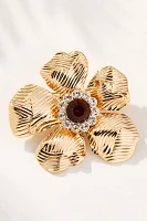 Crystal Flower Brooch