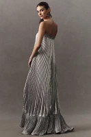 L'IDÉE Fantasia Strapless Pleated Shift Gown