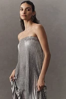 L'IDÉE Fantasia Strapless Pleated Shift Gown