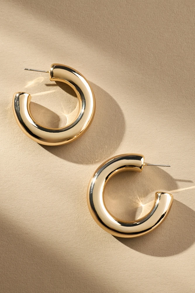 Large Tube Hoop Earrings