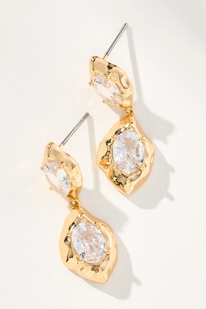 Double-Crystal Drop Post Earrings