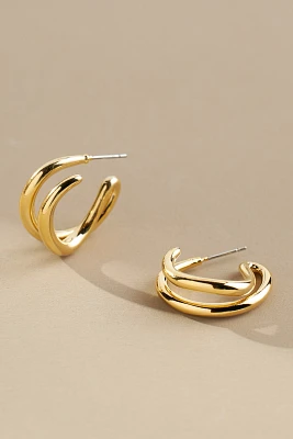 Twisted Open Huggie Hoop Earrings