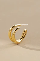 Twisted Open Huggie Hoop Earrings