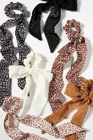 Dotted Animal Print Hair Scarf Scrunchies, Set of 2