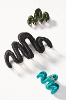 Wrapped Squiggle Hair Claw Clips, Set of 3