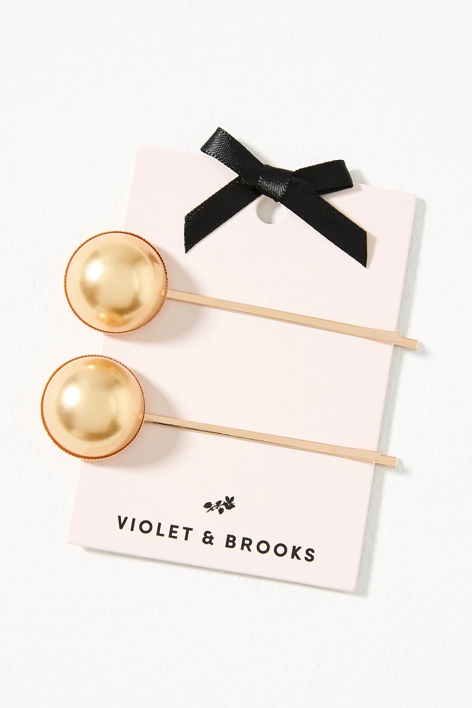 Violet & Brooks Pearl Bobby Pins, Set of 2