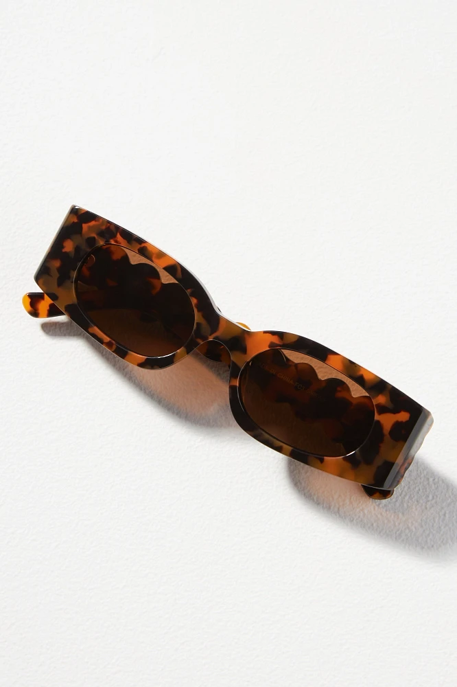 Rectangle Wavy Temple Sunglasses