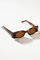 Rectangle Wavy Temple Sunglasses