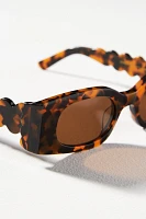 Rectangle Wavy Temple Sunglasses