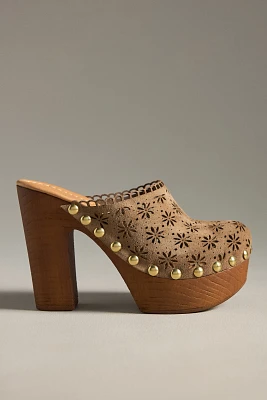 By Anthropologie Cutout Studded Clogs